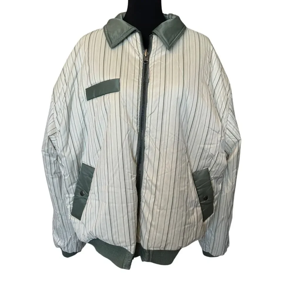 New ~ TOPSHOP Nordstrom Reversible Collared Nylon Bomber Jacket Size 4-6 green
